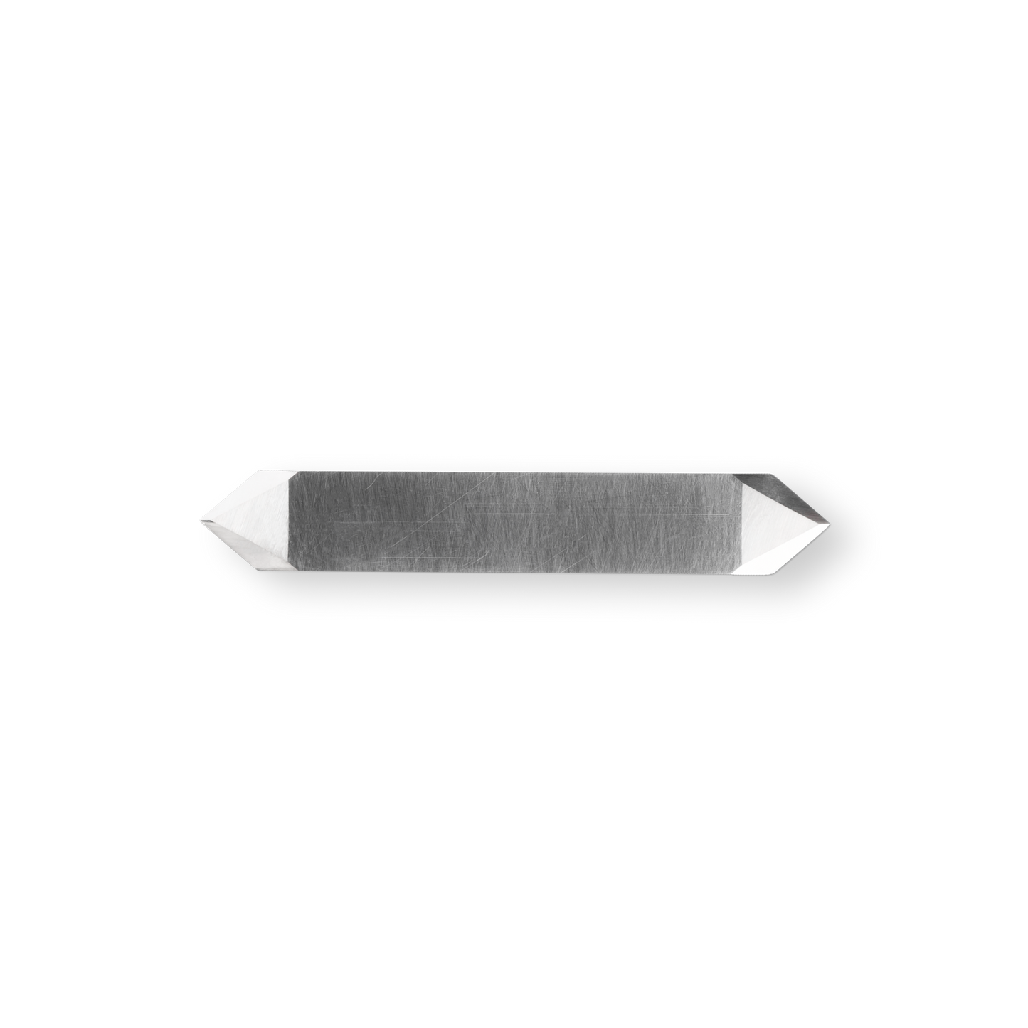 Tungsten carbide kiss cut knife Z12 (391030) for Zund digital cutters suitable for cutting various materials. Dimensions 50 mm x 8 mm x 1.5 mm, max. cutting depth 4.8 mm. Double cutting edges on both sides with 50° angles.