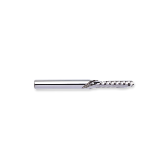 SIngle flute, down-cut, tungsten carbide router bit MDS06-5022-60 (42447359) for Esko / Kongsberg machines suitable for cutting acrylic, alluminium materials.